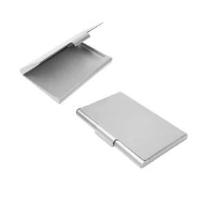 Tarjetero Metálico Slim Plateado